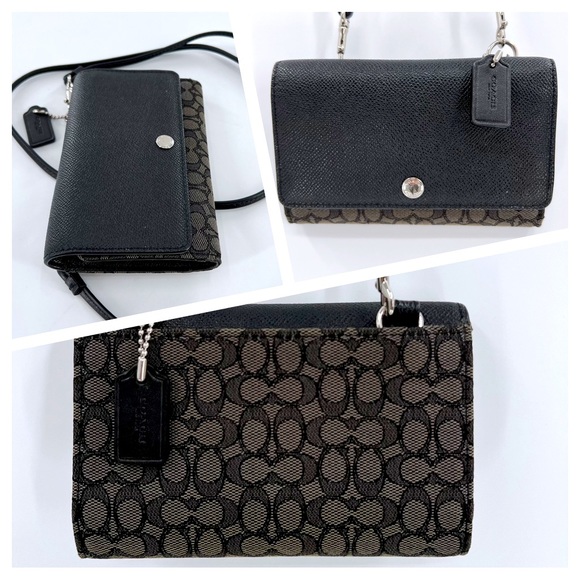 Coach Handbags - Coach Cardholder Phone Crossbody G1480 Leather/Canvas